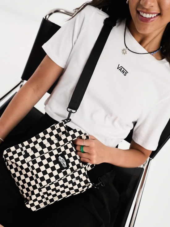 Vans Handbags - Vans Black & White Checkerboard Crossbody Bag